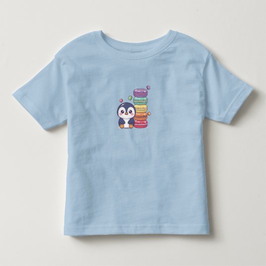 スイートペンギンのマカロンスタック トドラーTシャツ (正面)