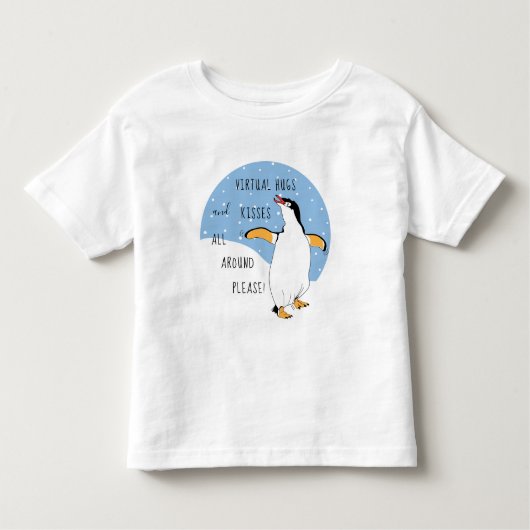 スイートペンギン仮想ハグとキス トドラーTシャツ (正面)