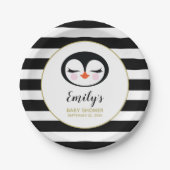 スイートペンギン顔ベビーシャワー ペーパープレート (正面)