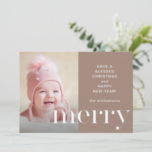 スイートホリメリーデイプリントとフォトクリスマス シーズンカード (スタンド正面)