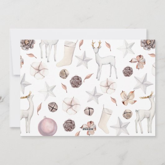 スイートホリメリーデイプリントとフォトクリスマス シーズンカード (裏面)