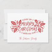 スイートホリー緑のクリスマスレッド シーズンカード (正面)