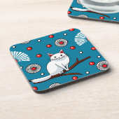 スイートホワイトキャット日本のスタイル コースター (左側)