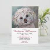 スイートホワイトシーズー(犬)TZUウィーズハッピーバースデー 招待状 (スタンド正面)