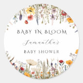 スイートホワイトフローラベビーイン開花シャワー ラウンドシール (正面)