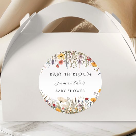 スイートホワイトフローラベビーイン開花シャワー ラウンドシール