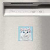 スイートホワイトフローラ猫 マグネット (インサイチュ (食洗機))