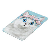 スイートホワイトフローラ猫 マグネット (左側)