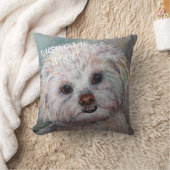 スイートホワイトマルチーズヨークシャーテリアミックス クッション (ブランケット)