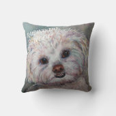 スイートホワイトマルチーズヨークシャーテリアミックス クッション (裏面)