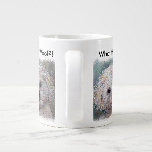 スイートホワイトマルチーズヨークシャーテリアミックス ジャンボコーヒーマグカップ (裏面)