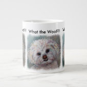 スイートホワイトマルチーズヨークシャーテリアミックス ジャンボコーヒーマグカップ (正面)