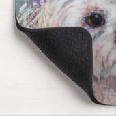 スイートホワイトマルチーズヨークシャーテリアミックス マウスパッド (コーナー)