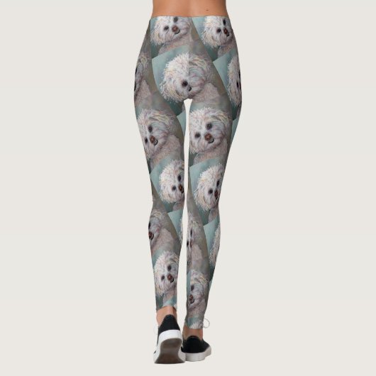 スイートホワイトマルチーズヨークシャーテリアミックス レギンス (裏面)