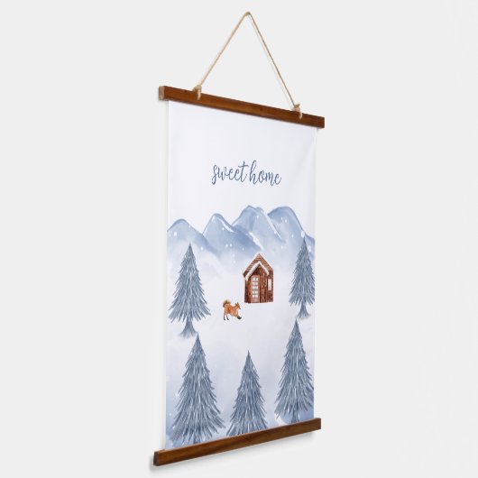 スイートホームウィンターマウンテン子供部屋ウォールデコール 吊り下げ型タペストリー (傾斜あり)