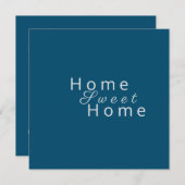 スイートホーム引っ越し祝いパーティーパーティー海ブルー招待状 (正面/裏面)