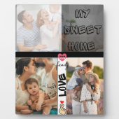 スイートホーム3インチ1フォトコラージュ5x7イーゼル付き フォトプラーク (正面)