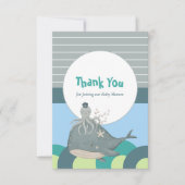 スイートホー航海のエールタコ青ベビーシャワー サンキューカード (正面)