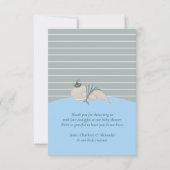 スイートホー航海のエールタコ青ベビーシャワー サンキューカード (裏面)