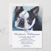 スイートボストンテリアードリーパピースウィーズハッピーバースデー 招待状 (正面)