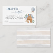 スイートボホニュートラルボーイベビーシャワーオムツラッフル エンクロージャーカード (正面/裏面)