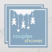 スイートボーイモバイルカップルベビーシャワー招待状 招待状 (正面/裏面)