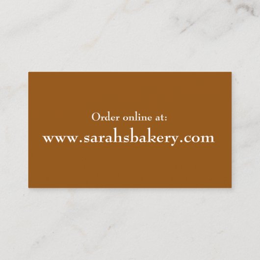 スイートポテトパイスライスベーカリーベーカー菓子シェフ 名刺 (裏面)