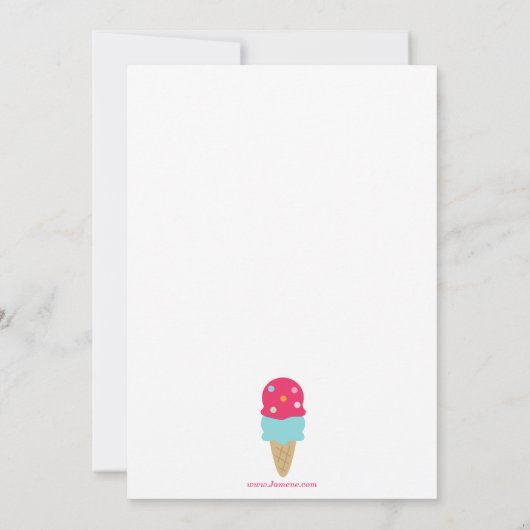 スイートポプスチェクレス·ガールの誕生日パーティーの招待 招待状 (裏面)