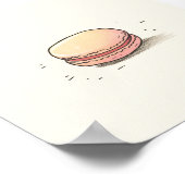 スイートマカロンイラストレーション – 可愛フランスのいデザートA ポスター (角)