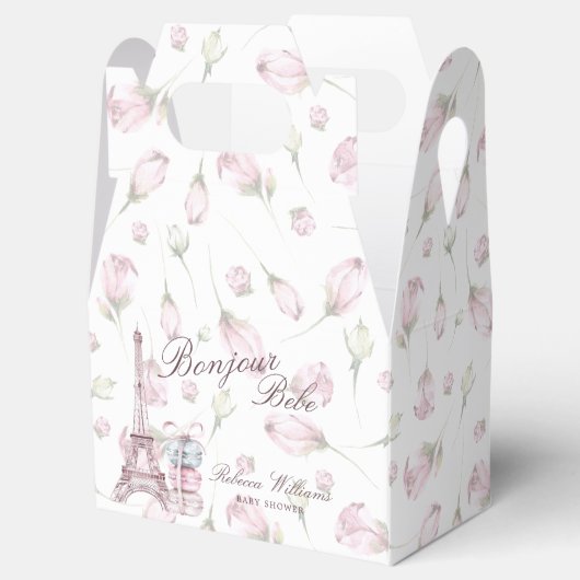 スイートマカロンボンジュールベブパリベビーシャワー フェイバーボックス (オープン)