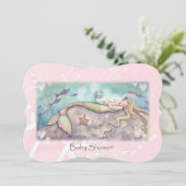 スイートマザーとベビーマーメイドベビーシャワー招待状 招待状 (スタンド正面)