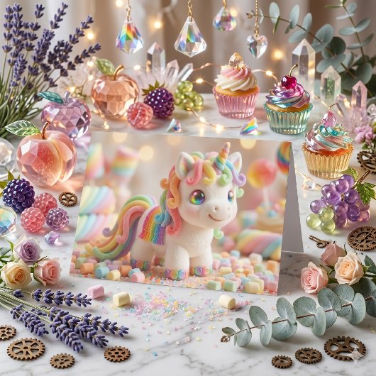 スイートマシュマロユニコーン 誕生日 カード