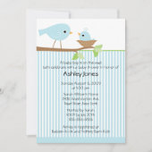 スイートママバード&男の赤ちゃんベビーシャワー 招待状 (正面)