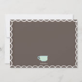 スイートママーベビーシャワーティーパーティの招待状ブルー 招待状 (裏面)