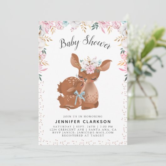 スイートママ&ベビーディアウェルカムベビー 招待状 (スタンド正面)