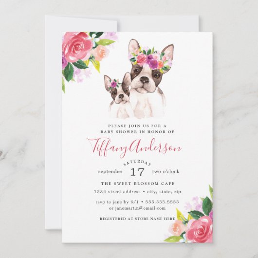 スイートママ&ベビーボストンフローラベビーシャワー 招待状 (正面)