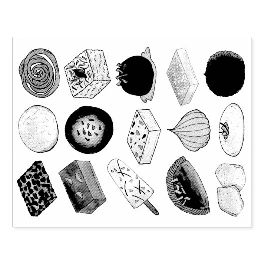 スイートミタインディアンキャンディスイーツグルメプリント ラバースタンプ (インプリント)