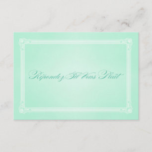 スイートミントグリーンポスタースタイルウェディングRSVP 出欠カード