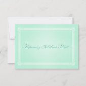 スイートミントグリーンポスタースタイルウェディングRSVP 出欠カード (正面)