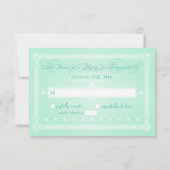 スイートミントグリーンポスタースタイルウェディングRSVP 出欠カード (裏面)