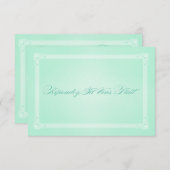 スイートミントグリーンポスタースタイルウェディングRSVP 出欠カード (正面/裏面)