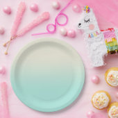 スイートミント&アイボリーグラデーショグラデーションン ペーパープレート (パーティー)