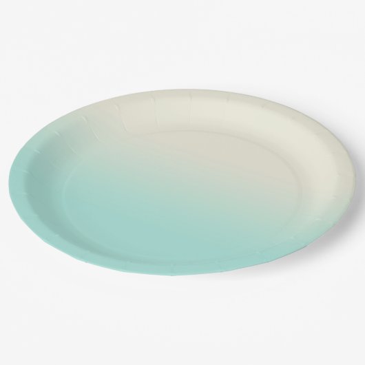 スイートミント&アイボリーグラデーショグラデーションン ペーパープレート (アングル)