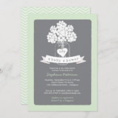 スイートメイソンジャールニュートラルベビーシャワー招待状 招待状 (正面/裏面)