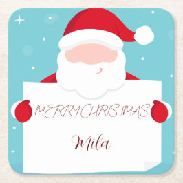 スイートメリークリスマスサンタクロース スクエアペーパーコースター