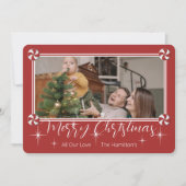 スイートメリークリスマスフォトフラットホリデーカード シーズンカード (正面)