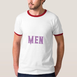 スイートメンズテキスト ラベンダー かわいい メンズ ベーシック リンガー Tシャツ