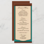 スイートモカ&ティール（緑がかった色）ウェディングレセプションメニュー メニュー (正面/裏面)