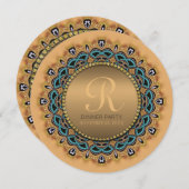 スイートモロッコディナーパーティー金ゴールド招待状 招待状 (正面/裏面)