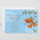 スイートモンキー子供の誕生日招待状 招待状 (正面)